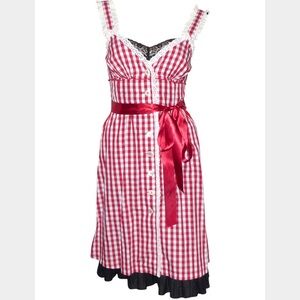 Dolce & Gabbana Vintage 2006 Gingham Dress with Lace Slip Size 42 $3800 retail